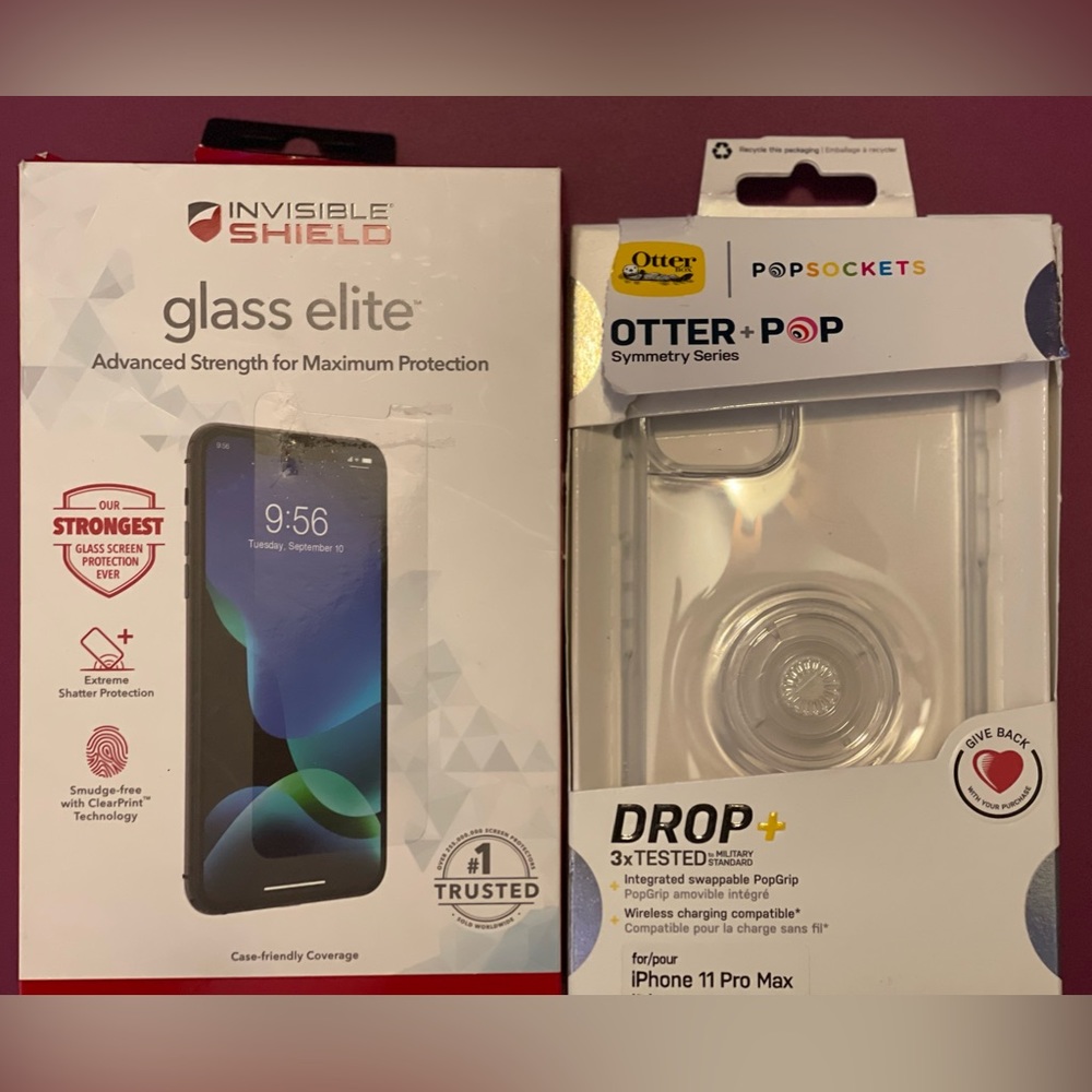 NWOT- Bundle with Invisible shield and Otter+pop for iPhone 11 Pro Max